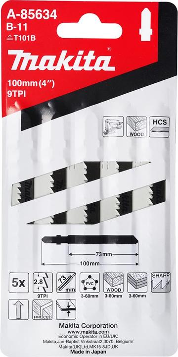 Actual product image Makita JIG SAWBLADE 75MM B11 WOOD 5 PCS
