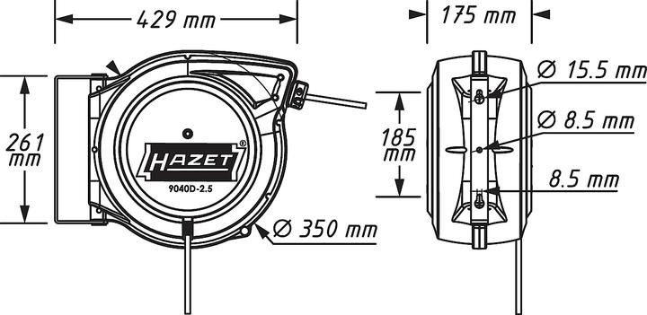 Actual product image HAZET Compressed air hose reel