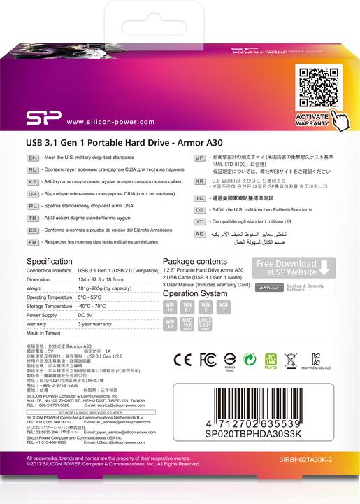Actual product image Silicon Power Armor USB 3.1 Gen1 (2 TB)