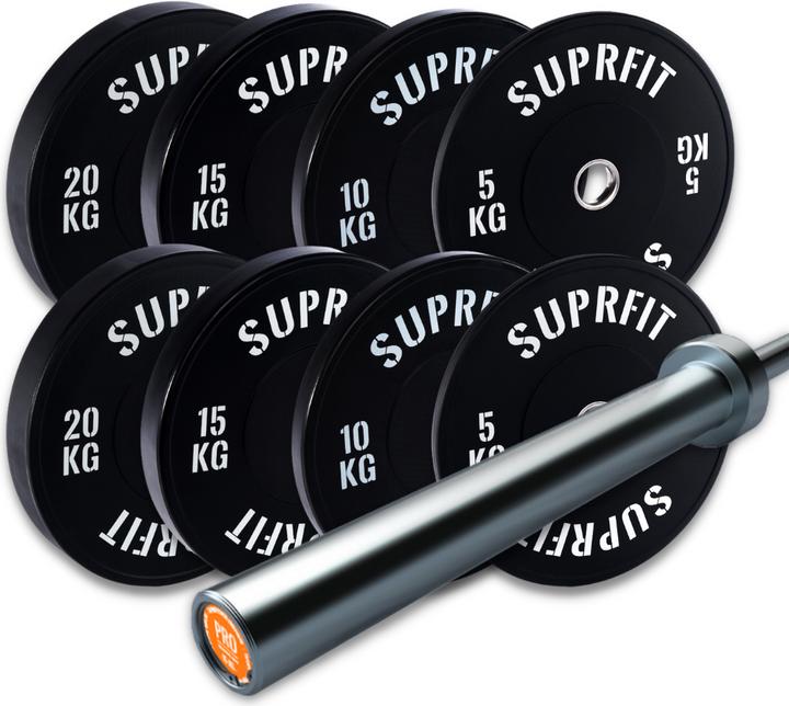 Actual product image Suprfit Econ Bumper Plates - White Logo - Sets