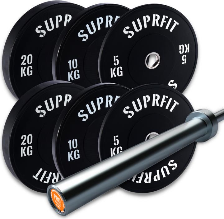 Actual product image Suprfit Econ Bumper Plates - White Logo - Sets
