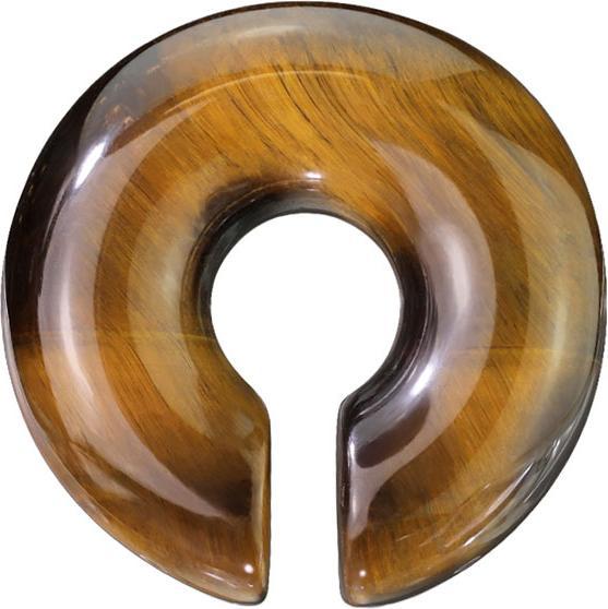 Star Piercing Ohrgewicht Donut aus Tigerauge Stein (ohne Messing, Mineralisch)