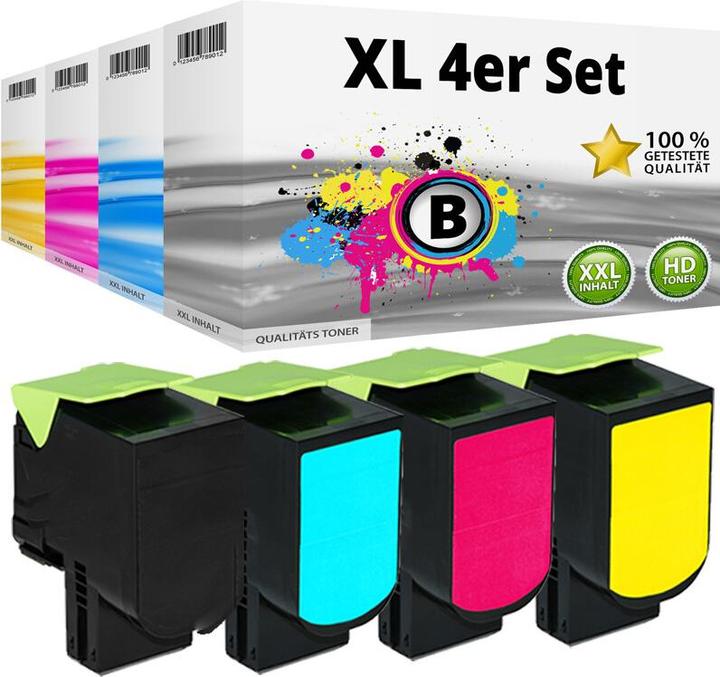 Produktbild Druckfuxx SET 4x XL Toner für LEXMARK CX 622 ade 431 dw 421 dn CX 625 adhe 622 d