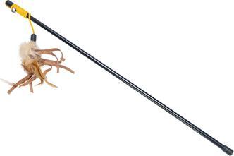 Actual product image Karlie Cat rod leather and feather (Play fishing rod cat)