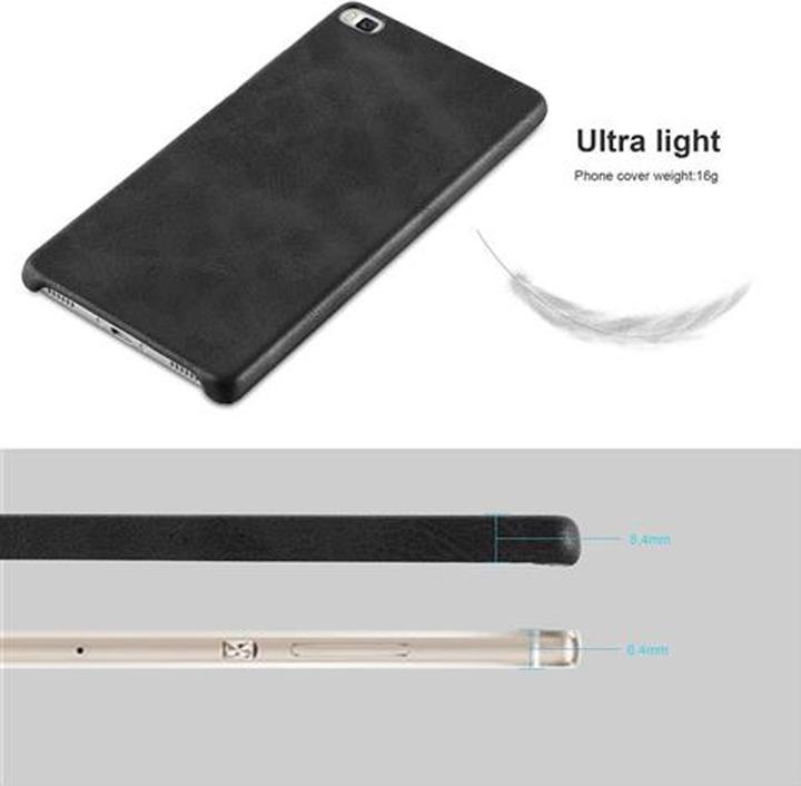 Actual product image Cadorabo Hard cover faux leather with texture (Huawei P8)
