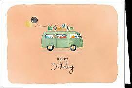 Image du produit Edition Gollong Doppelkarte / Happy Birthday (Bus) / Quer