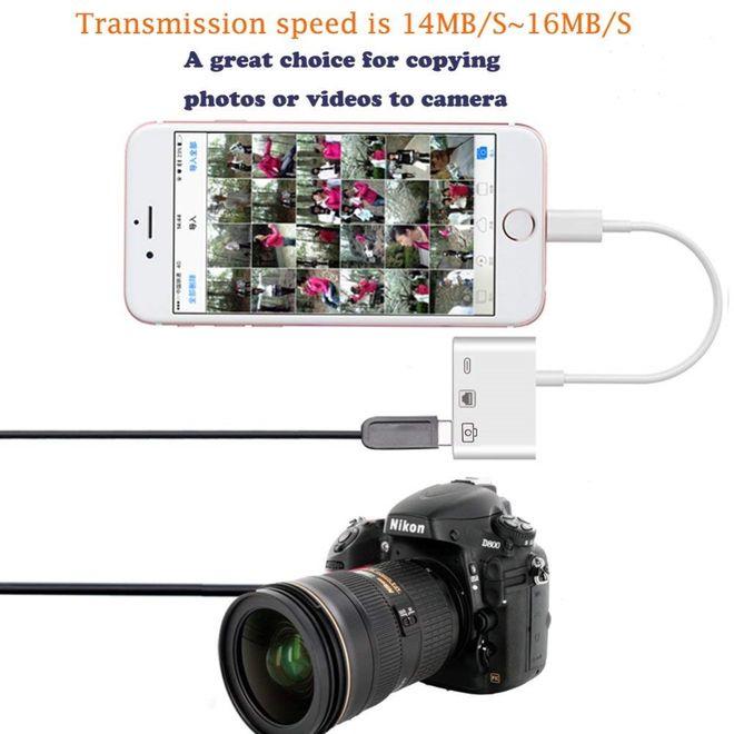 Actual product image MU Classic 3 in 1 Lightning Adapter - USB 3.0 / Ethernet RJ45 / Lightning (Lightning, RJ45, USB-A, Lightning)