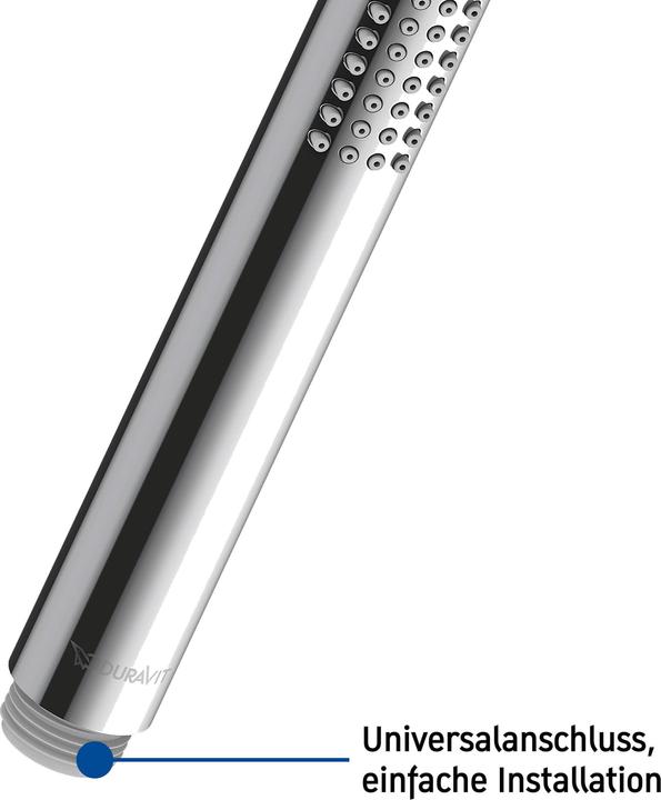 Produktbild Duravit Stabbrause rund, MinusFlow chrom (1 Strahlarten, 9.50 l/min)