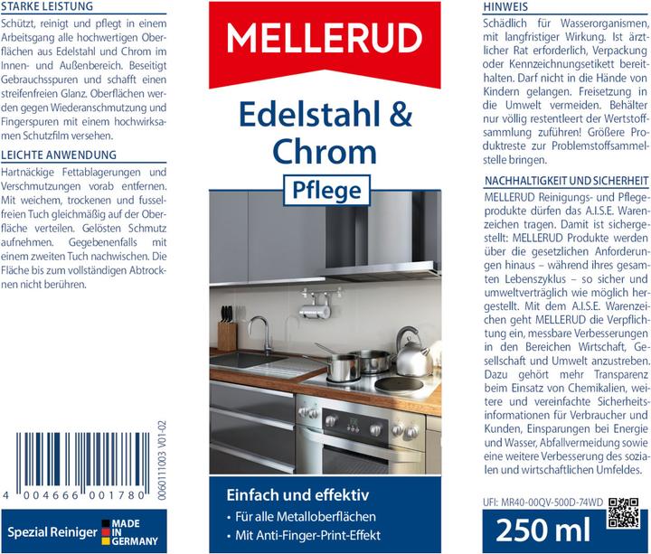 Produktbild Mellerud Edelstahl & Chrom Pflege