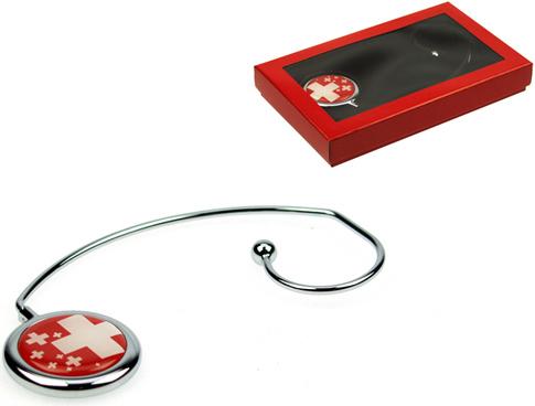 Nordisk Design Taschenanhänger mit Schweizer Kreuz, Durchmesser 4.5 cm, ver