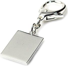 Nordisk Design Schlüsselanhänger rechteckig, glatt,3.5x2 cm, versilbert, an
