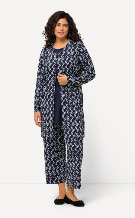 Produktbild Ulla Popken Jerseyjacke, Ringmuster, A-Linie, V-Ausschnitt (68)