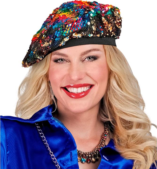 Actual product image Magni Sequin beret rainbow gold