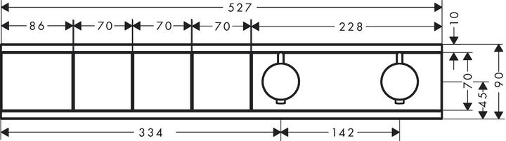Actual product image hansgrohe hand-sized RainSelect thermostat flush-mounted for 3 consumers