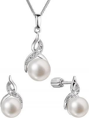 Immagine prodotto Evolution Group Lussuosa parure in argento con perle vere e zirconi 29054.1B (orecchini. catena. ciondolo)
