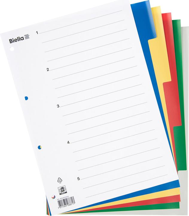 Produktbild Biella Register Vollformat aus PP, farbig