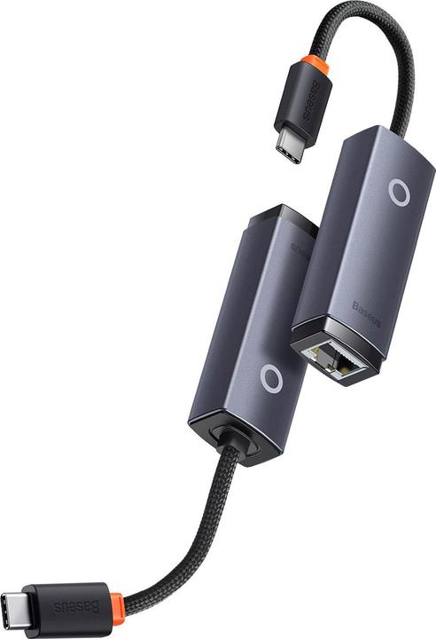 Produktbild Baseus Lite Series USB-C to RJ45 network adapter (gray) (USB-C, RJ45 (1x))