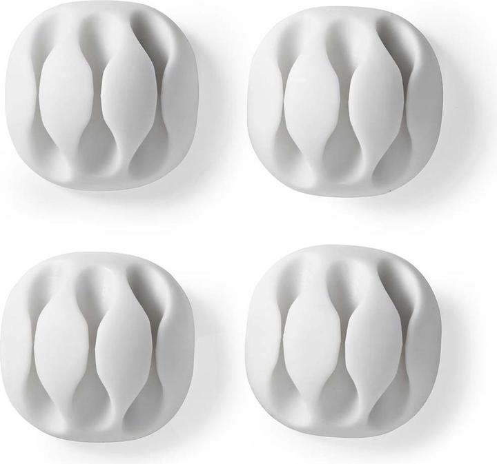 Produktbild Nedis Kabelmanagement Kabelclip Gesperrt 4 Stück max. Kabeldicke: 5 mm Silikon 35 mm Weiss