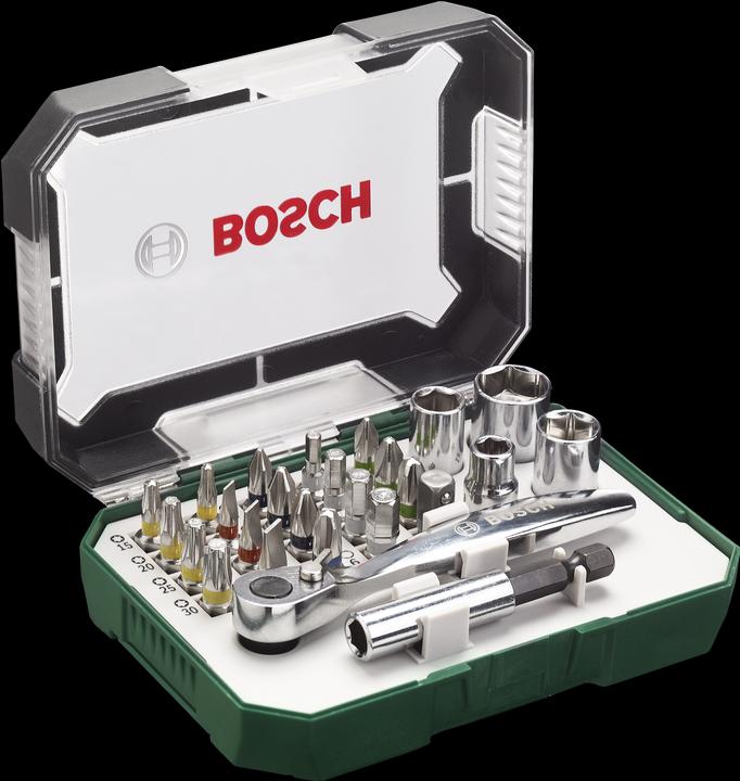 Bosch Professional Zubehör Bit set 26 pieces Accessories P (Cross Phillips PH M2, Hexagon socket TX with hole M10, Hexagon socket TX With hole M15, Hexagon socket TX with hole M20)