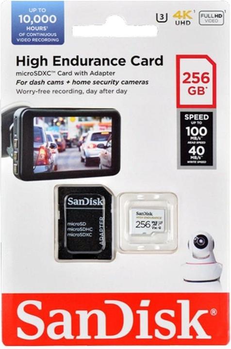 Image du produit SanDisk High Endurance (256 Go, microSDXC, U3, UHS-I)