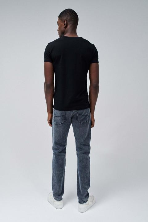 Actual product image Salsa Jeans T-Shirt Vneck Cotton Lycra T-Shirt Metal Badge (L)