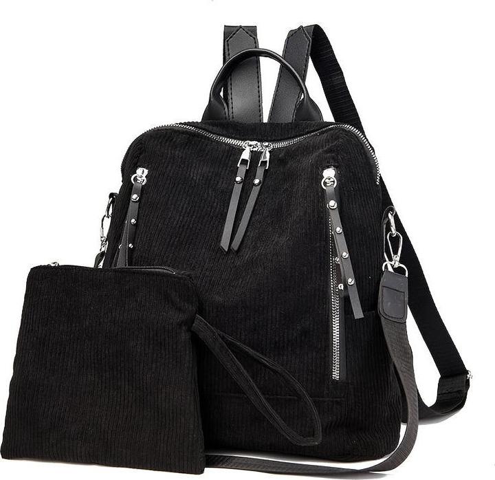 Only-Bags.Store Schicker Cord-Rucksack - geräumig & vielseitig mit verstellbaren Riemen, Reissverschluss für den