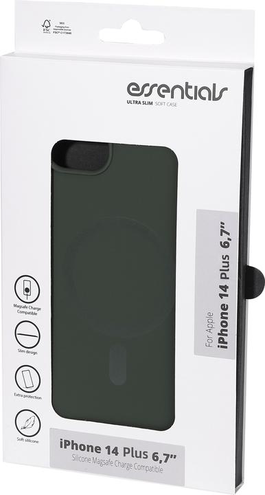 Actual product image Essentials iPhone 14 Plus Silicone Mag Back Cover - Green (Apple iPhone 14 Plus)