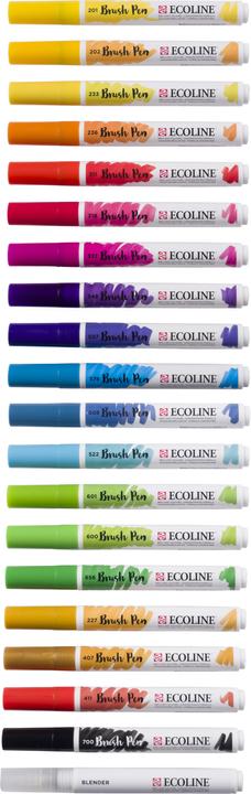 Actual product image Talens Brush pen Ecoline set of 20, line width: B, Brush (Multicoloured, 20 x)