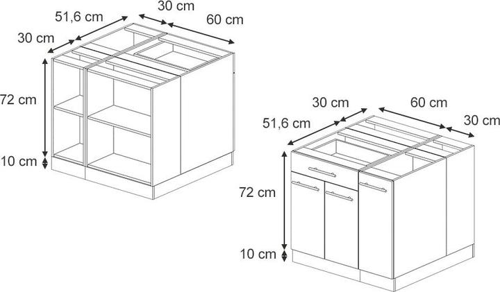 Actual product image Vicco Kücheninsel Fame-Line (90 x 81.5 x 82 cm)