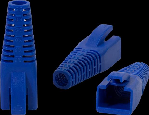 Produktbild LogiLink RJ45-Stecker Knickschutztülle, kürzbar, 5,58,5 mm, blau, 50 Stk. (Stecker Tülle)