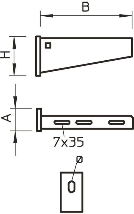 Actual product image OBO Bettermann OBO AW 55/101 FT 1010mm wall/plinth bracket (Various)