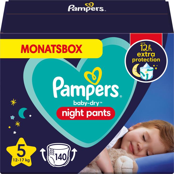 Produktbild Pampers Baby Dry Night Pants (Gr. 5, Monatsbox, 140 Stück)