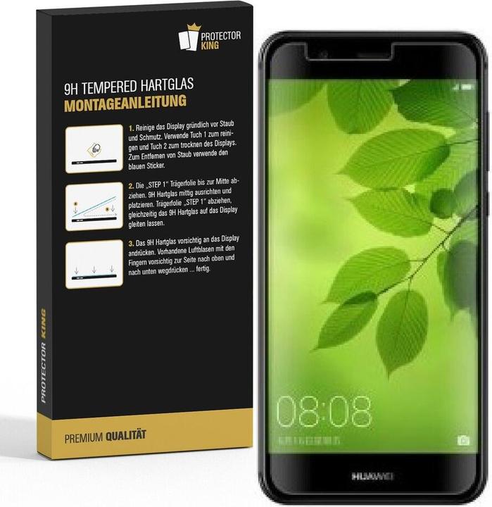 Produktbild Protectorking 1x echtes Tempered 9H Panzerhartglas 3D KLAR (1 Stück, Huawei Nova 2 Plus)