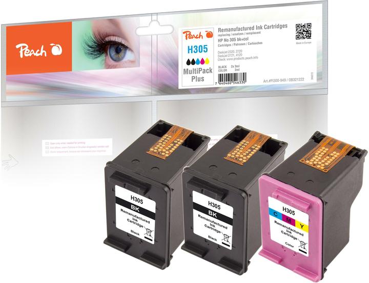 Produktbild Peach Tinte HP Nr. 305 2x Black, 1x Color (M, C, Y, BK)