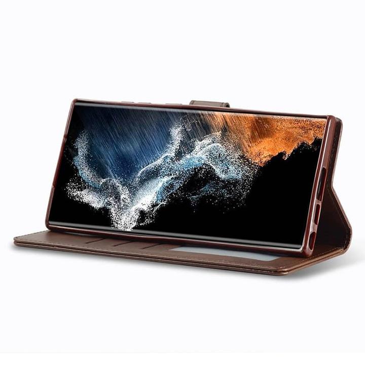 Produktbild LC.Imeeke Samsung S21 Ultra - Wallet Etui mit 3 Kartenfächern & Magnetverschluss, Braun (Samsung Galaxy S21 Ultra)