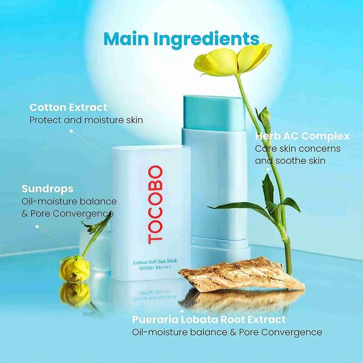 Actual product image Tocobo Cotton Soft Sun Stick (Suntan cream, SPF 50, 19 g)