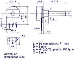 Actual product image Velleman Rotary potentiometer 4K7
