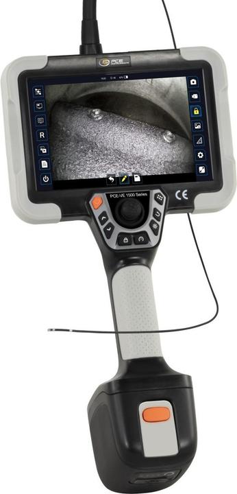 Digital endoscope PCE-VE 1500-22190, 2 rechargeable batteries 7.4 V 6400 mAh, 64 GB memory card, USB-C cable, HDMI to mini-HDMI cable, SD card reader, carrying case, operating instructions