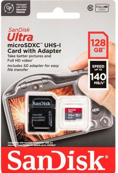Immagine prodotto SanDisk Adattatore Ultra microSDXC /s+SD (128 GB, microSDXC, U1, UHS-I)