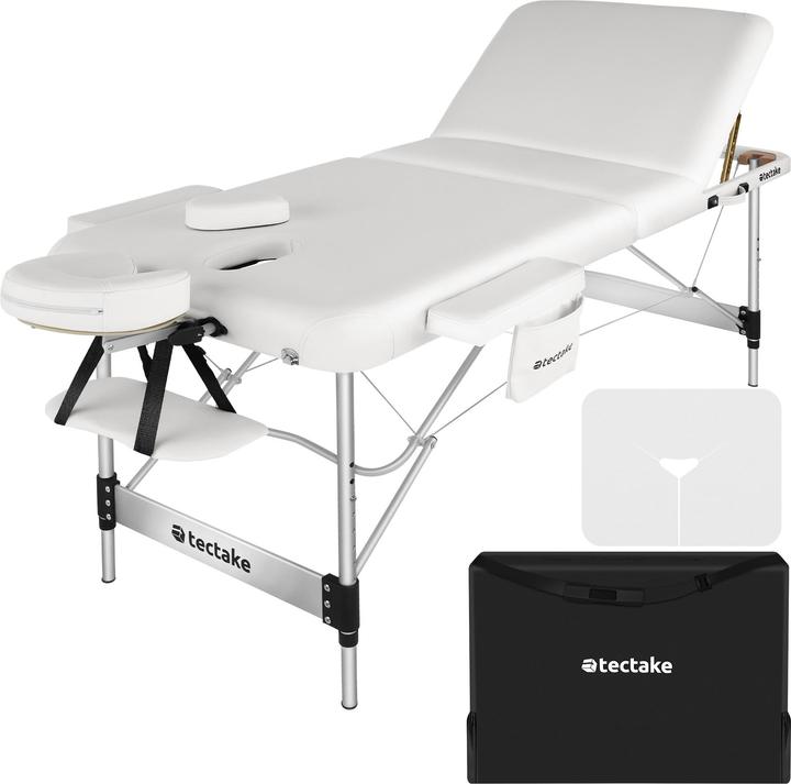 tectake 3 Zonen Massageliege mit 5cm Polsterung und Aluminiumgestell