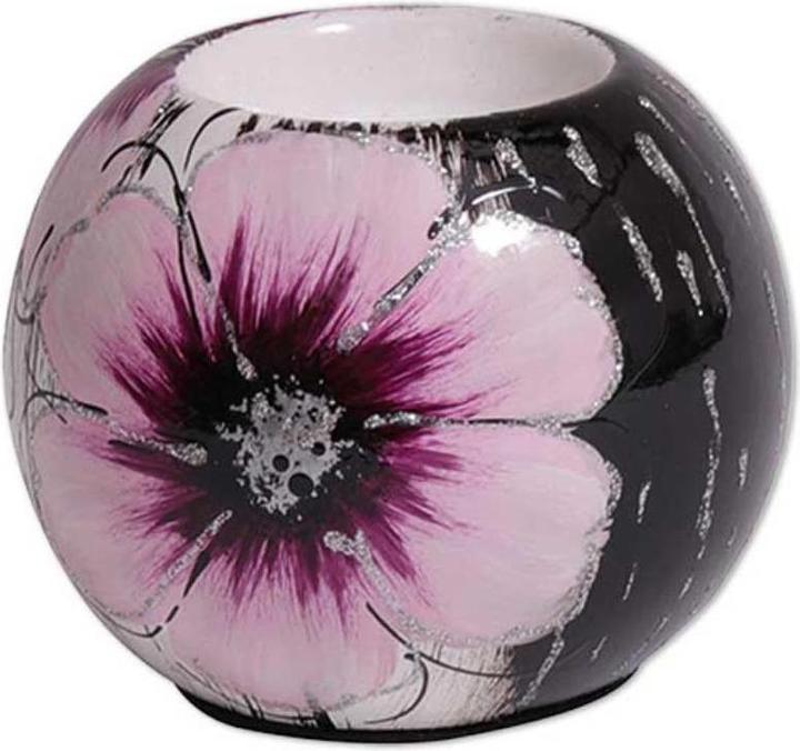 Seyko Geschenke 550386 - Porte-bougie à chauffe-plat en céramique "Fleur", 7cm