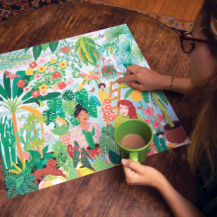 Produktbild Eeboo Rundes Puzzle 1000 Teile - Grüne Finger (1000 Teile)