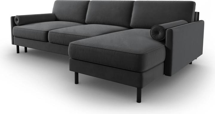 Actual product image Micadoni Velvet Right Corner Sofa With Bed Function And Box, "Scott", 5 Seats, 212x142x87Made in Europe (Corner sofa)
