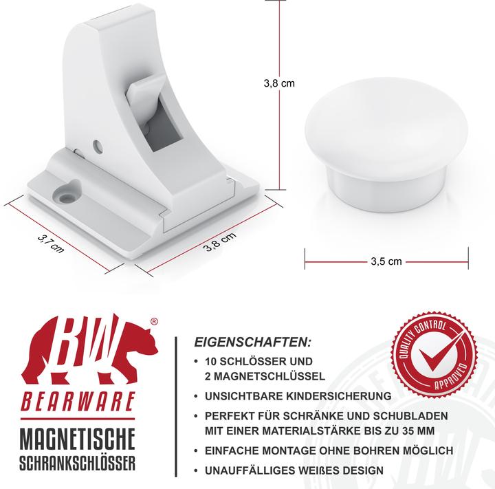 Produktbild Bearware 10x Babysicherung Schrankschloss Set