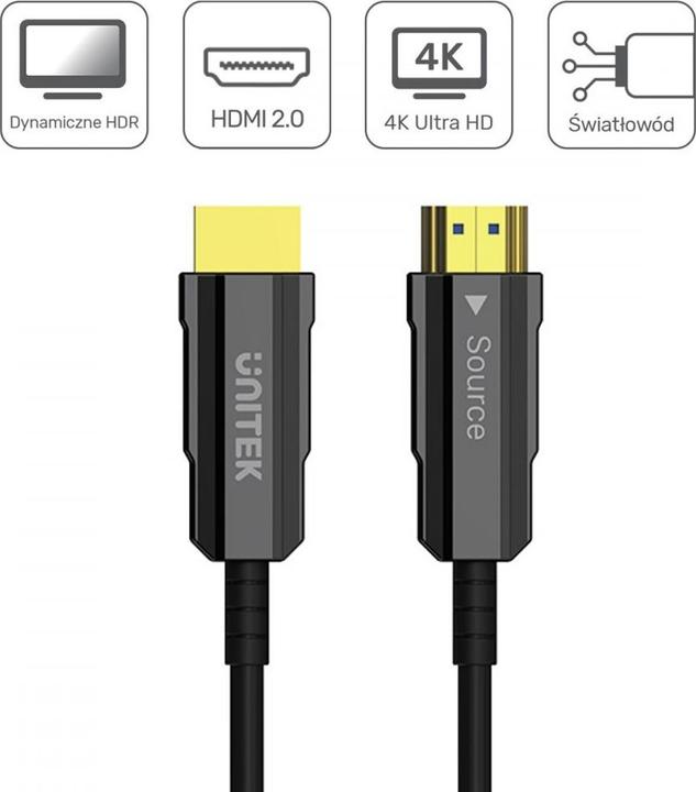 Actual product image Unitek C11072BK-20M Optic Cable HDMI 2.0 (20 m, HDMI)