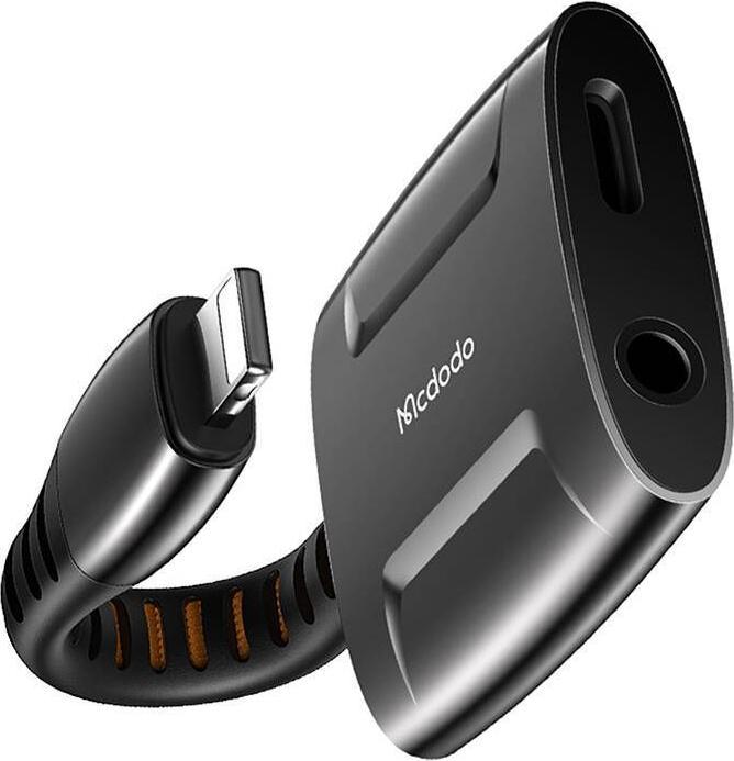 Produktbild Maono Lightning to Lightning + AUX 3.5mm mini jack adapter, Mcdodo CA-6340 (black) (Lightning, 3.5mm Klinke)