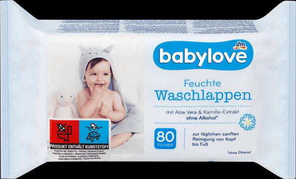 Produktbild dm babylove Feuchte Waschlappen (80 Stück)
