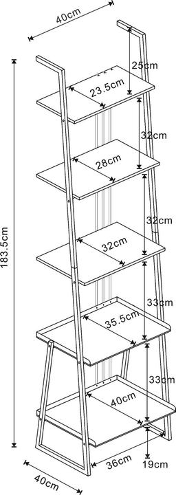 Nutritional values and ingredients En.Casa Furniture set Storfjord 2-pcs. 1x desk, 1x ladder shelf