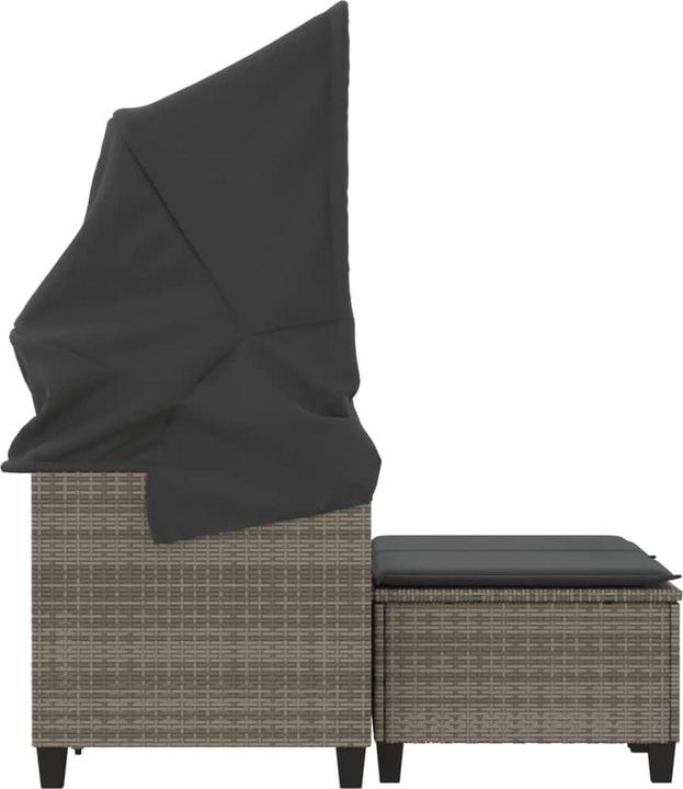 Image du produit VidaXL Canapé de jardin 2 places avec toit et poufs