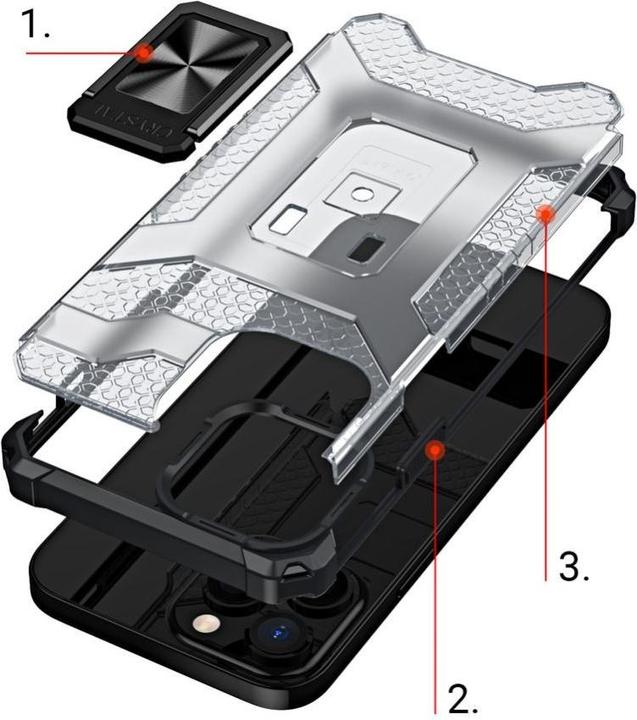Actual product image Hurtel Crystal Ring Case Kickstand Tough Rugged Cover for iPhone 13 Pro Max black (Apple iPhone 13 Pro Max)